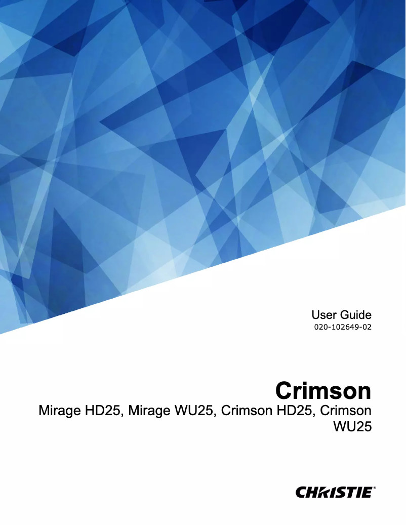 Image de la première page du manuel de l'appareil Crimson WU25
