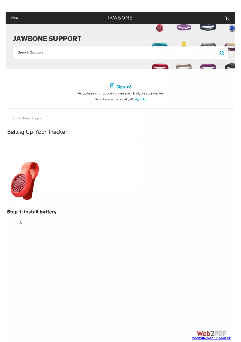 Page 1 de la notice Manuel utilisateur Jawbone UP Move