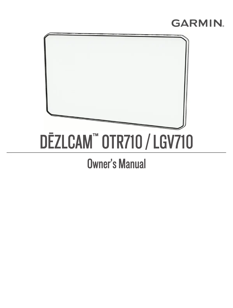 Page n°1 - Manuel utilisateur Garmin dēzl OTR710