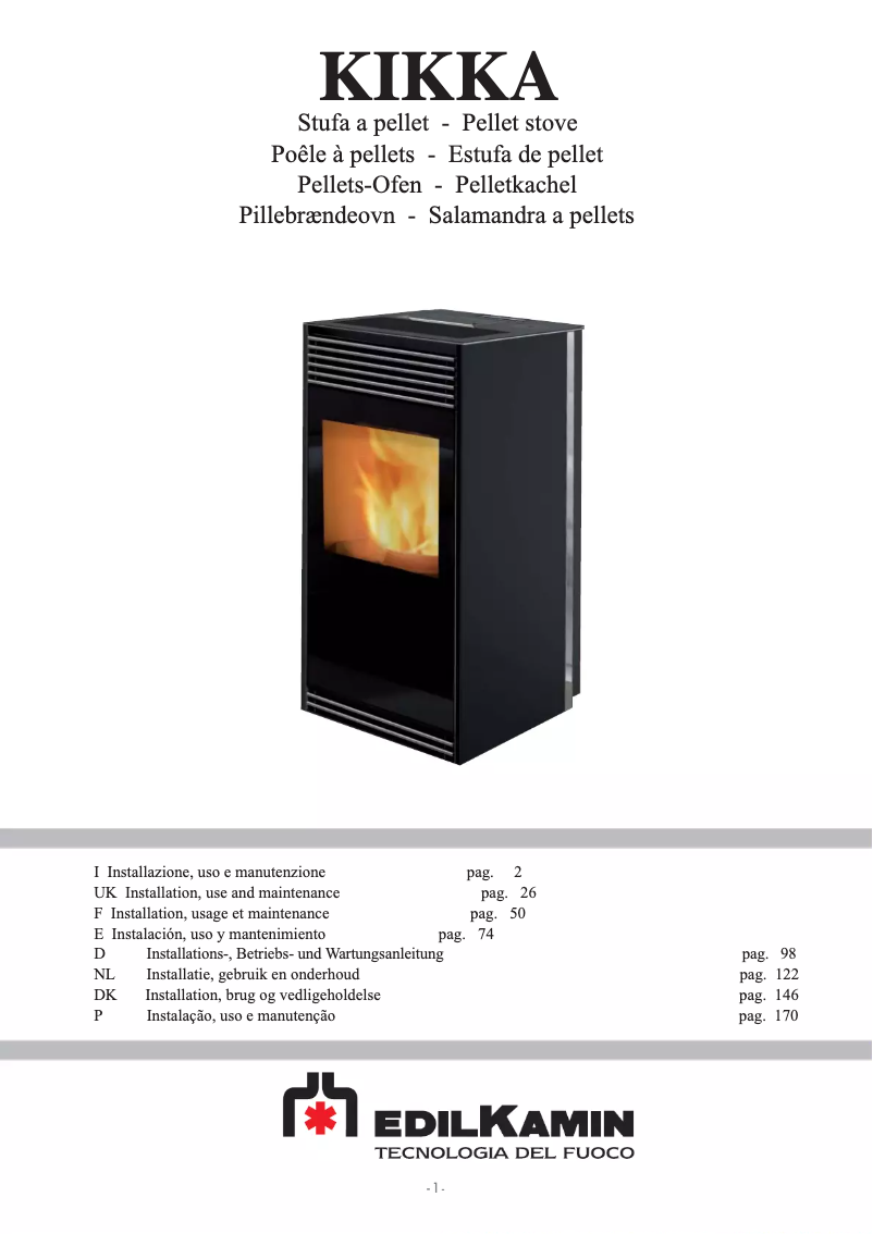 Page 1 de la notice Manuel utilisateur Edilkamin KIKKA