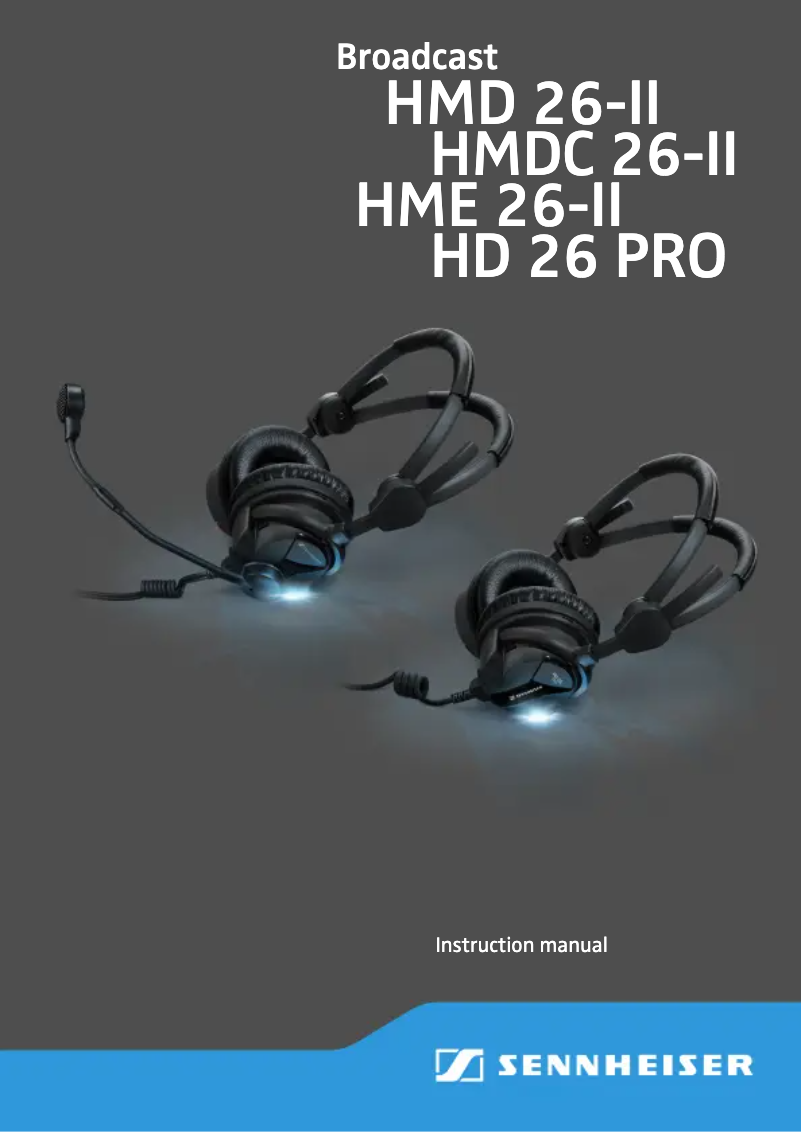 Page n°1 - Manuel utilisateur Sennheiser HD 26 PRO