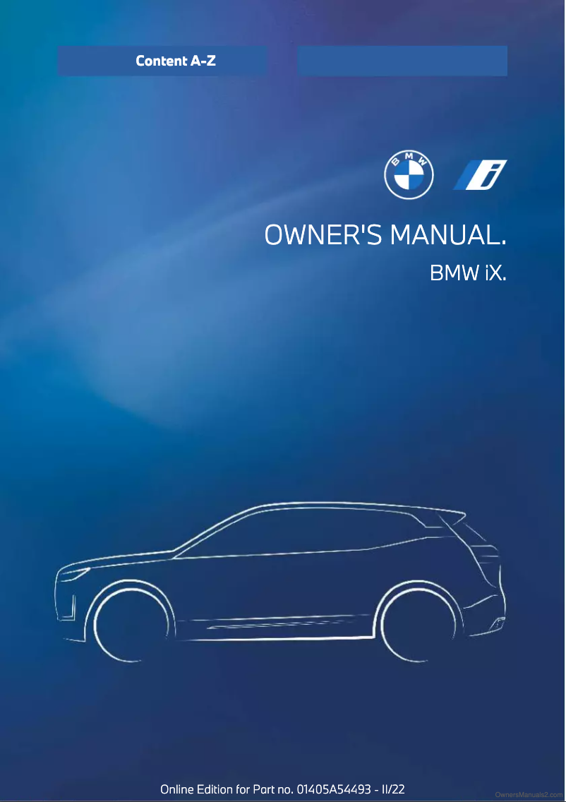 Image de la première page du manuel de l'appareil iX (2022)