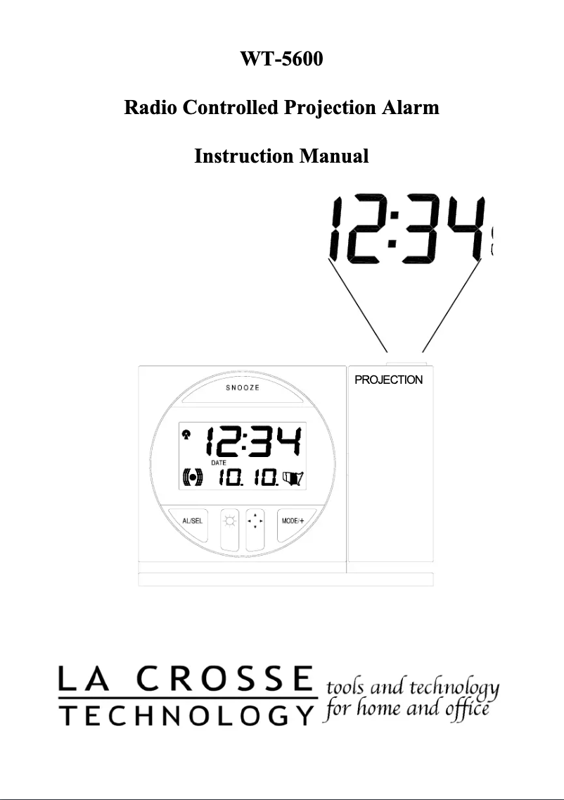 Image de la première page du manuel de l'appareil WT-5600