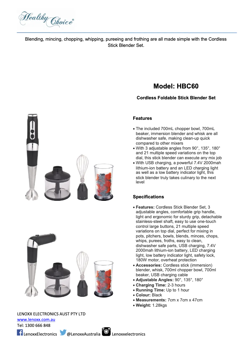 Image de la première page du manuel de l'appareil HBC60