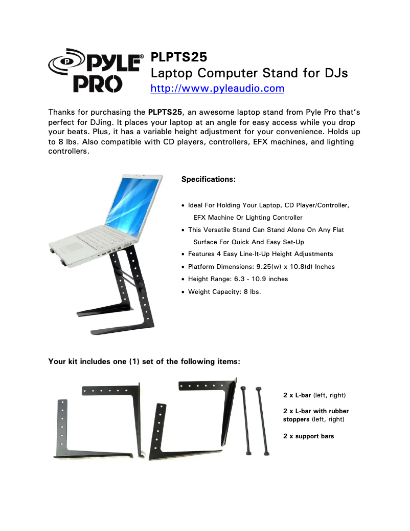 Page n°1 - Manuel utilisateur Pyle PLPTS25