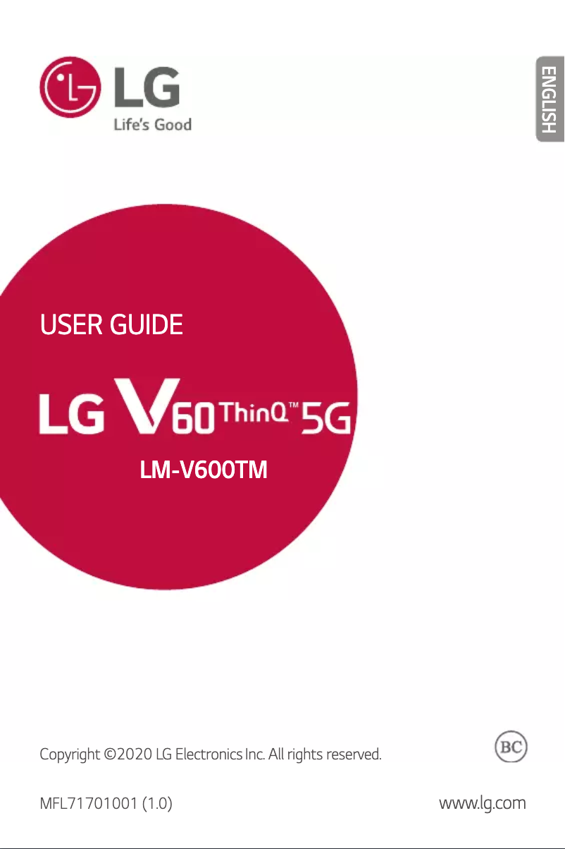 Página 1 del manual Manual de usuario LG V60 ThinQ LM-