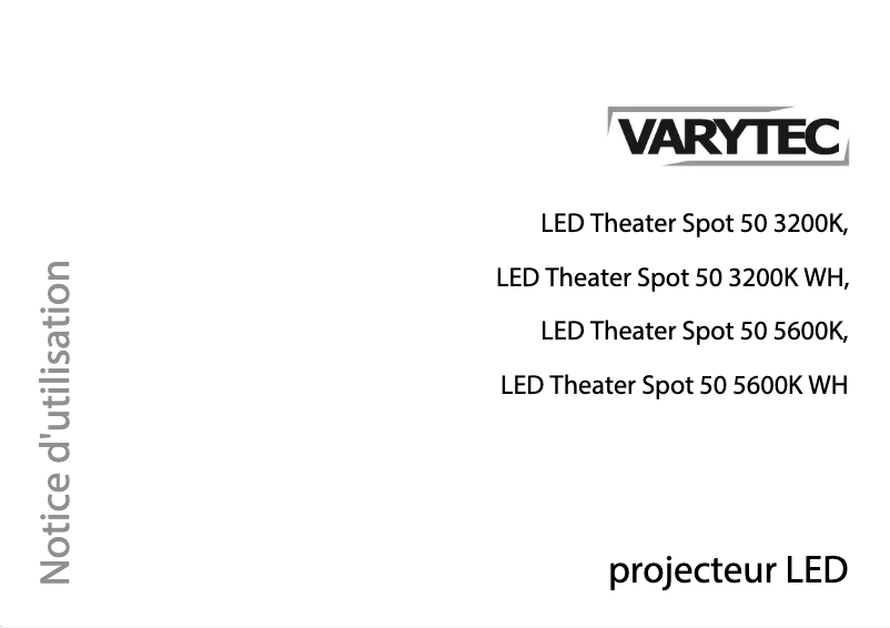 Page n°1 - Manuel utilisateur Varytec LED Theater Spot 50 5600K