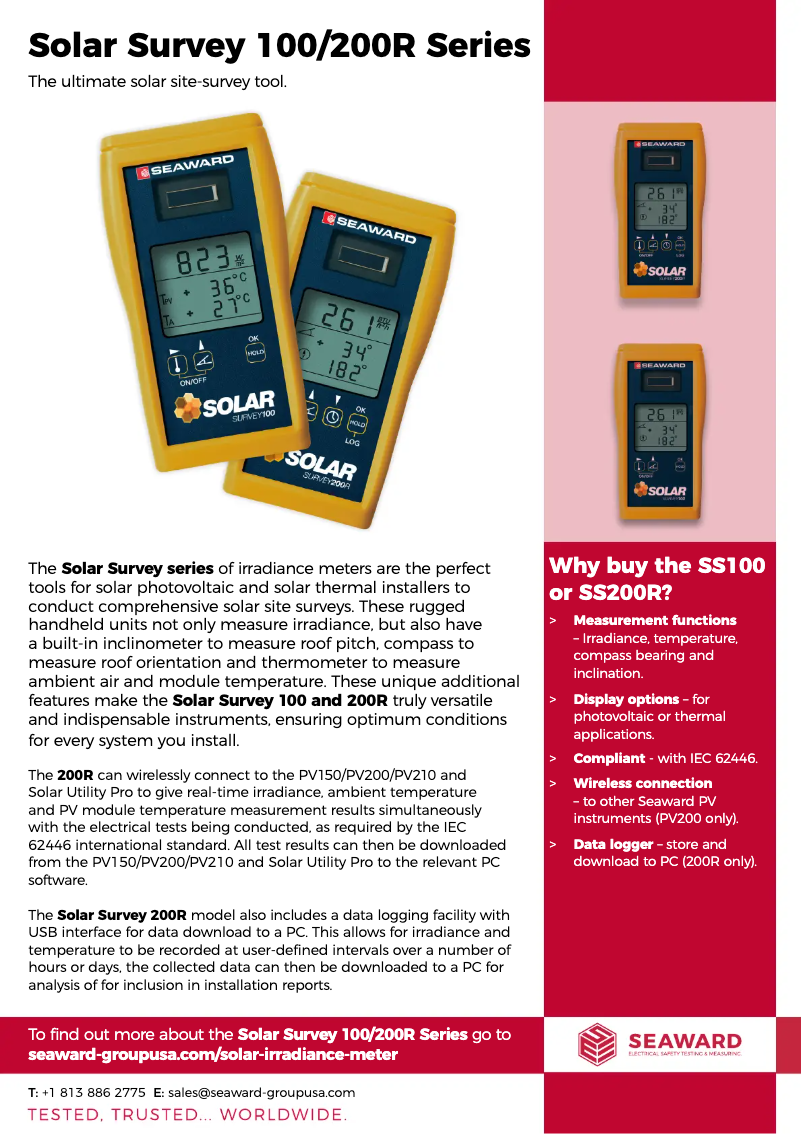 Image de la première page du manuel de l'appareil Solar Survey 100