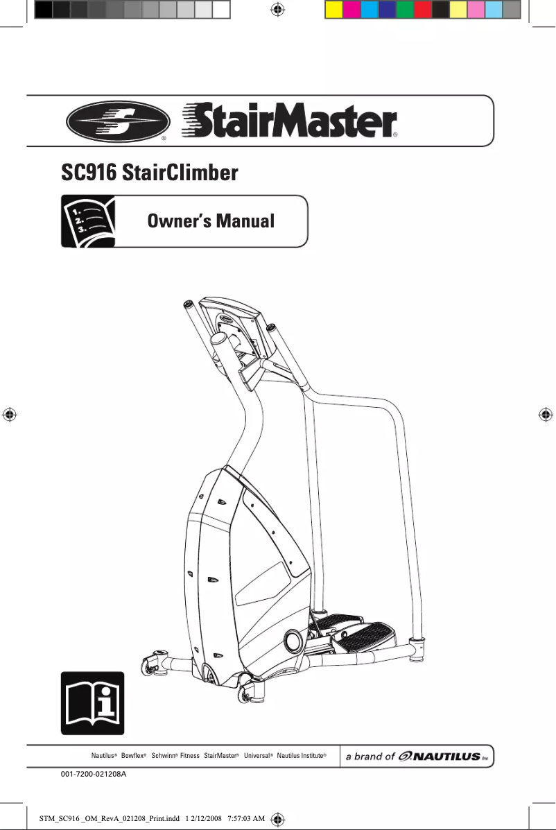 Image de la première page du manuel de l'appareil StairClimber SC916