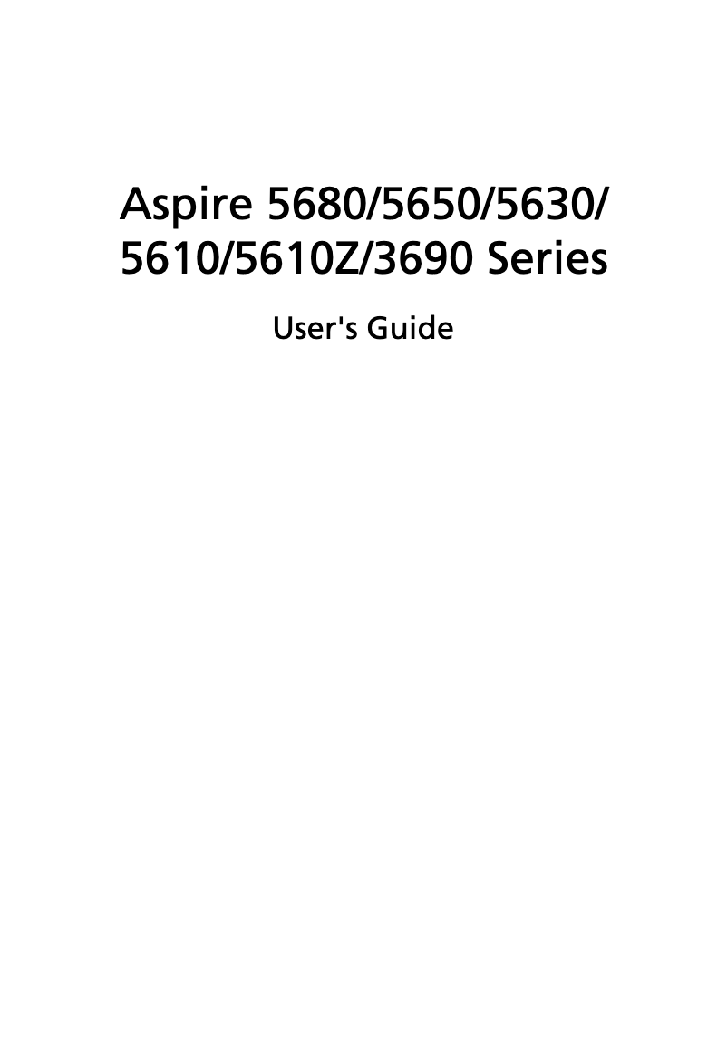 Page n°1 - Manuel utilisateur Acer Aspire 5630