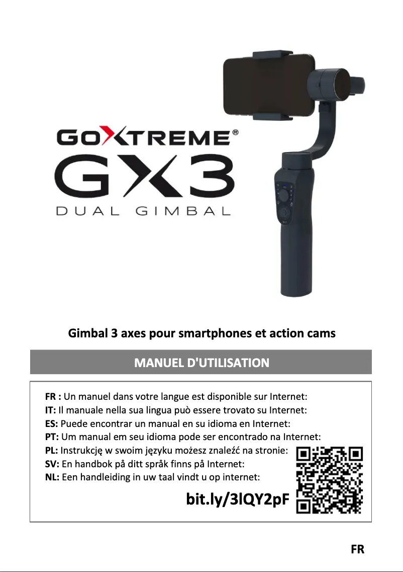 Page n°1 - Manuel utilisateur GoXtreme Gimbal Gx3