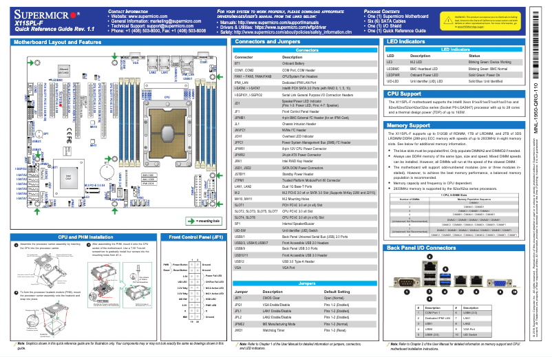 Image de la première page du manuel de l'appareil X11SPL-F