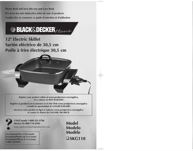 Page 1 de la notice Manuel utilisateur Black & Decker SKG110