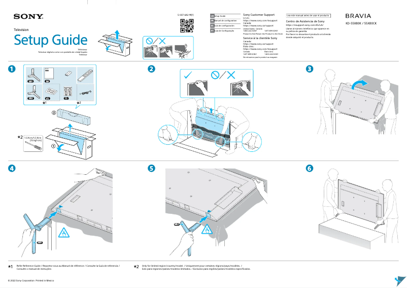 Página 1 del manual Guía de instalación Sony KD-55X80K