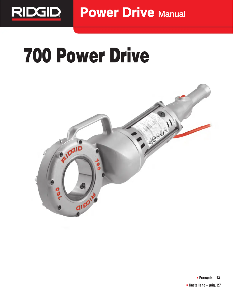 Page 1 de la notice Manuel utilisateur Ridgid 700