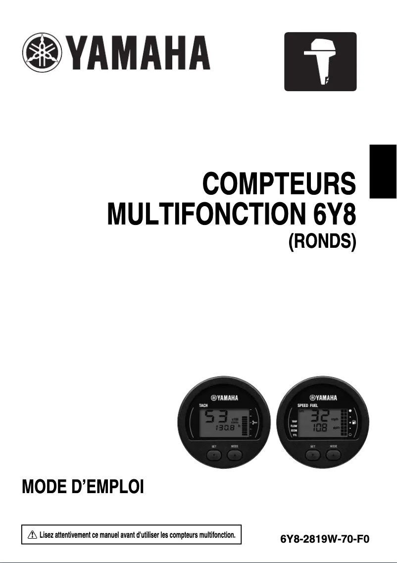 Image de la première page du manuel de l'appareil 6Y8 (2014)