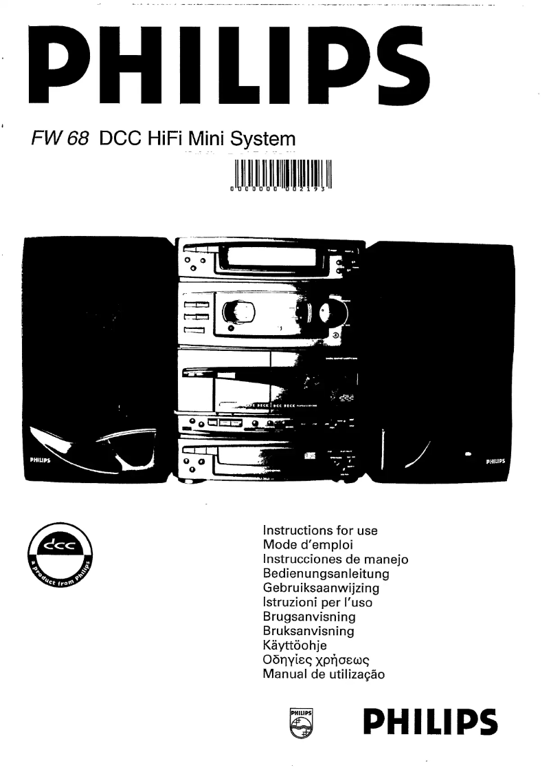 Page 1 de la notice Manuel utilisateur Philips FW68DCC