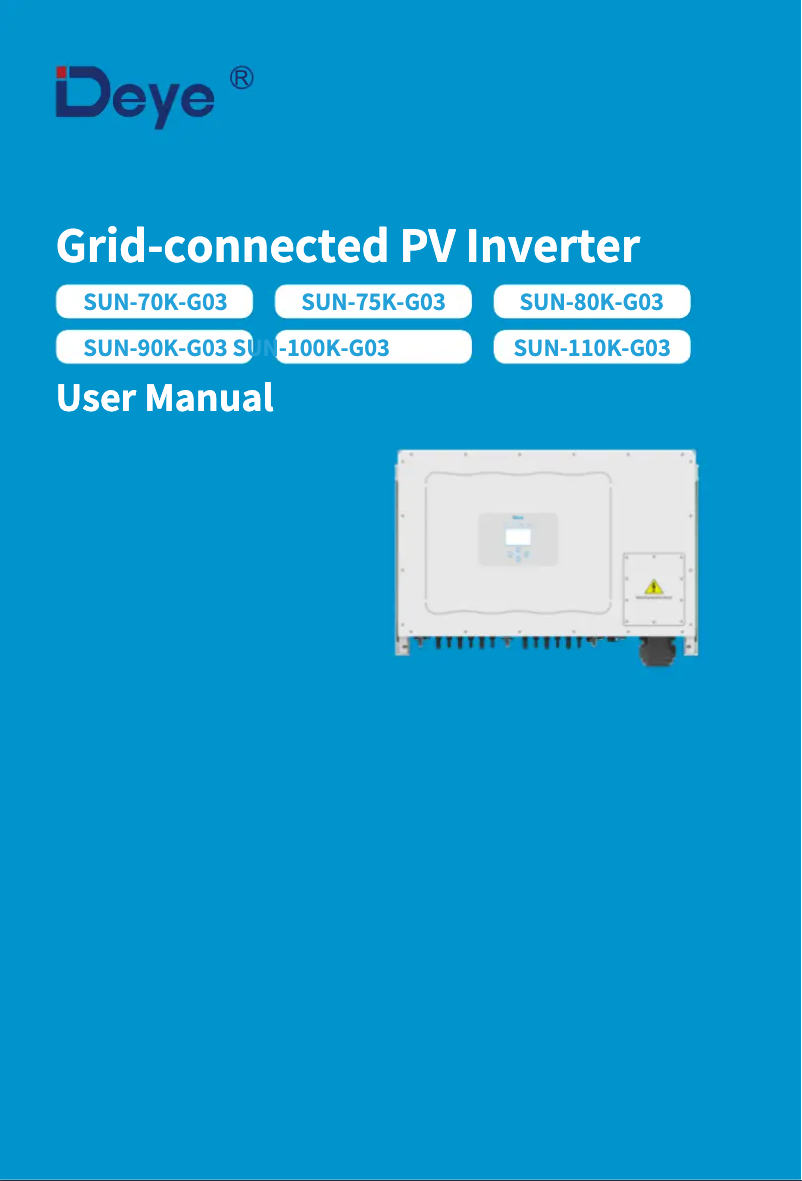 Image de la première page du manuel de l'appareil SUN-90K-G03