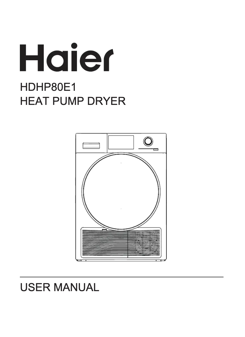 Image de la première page du manuel de l'appareil HDHP80E1