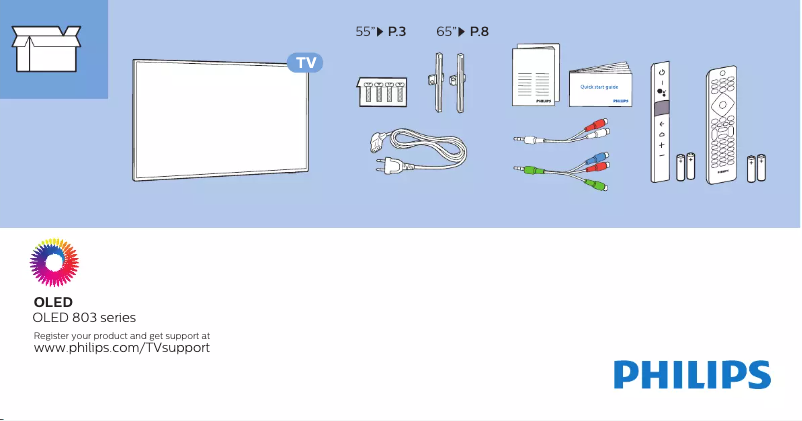 Image de la première page du manuel de l'appareil 65OLED803