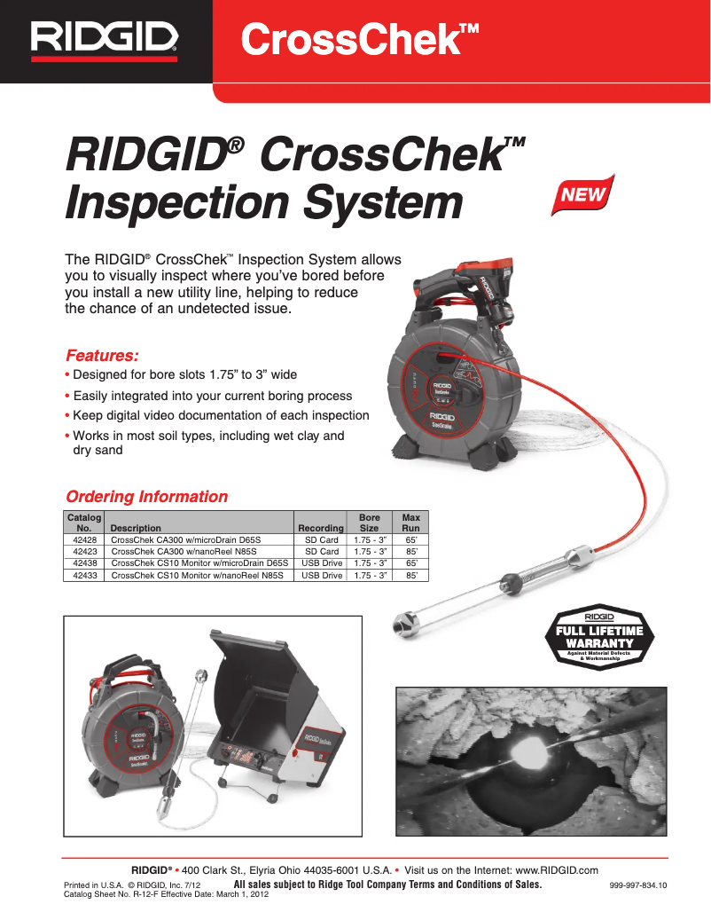 Page n°1 - Catalogue Ridgid CrossChek
