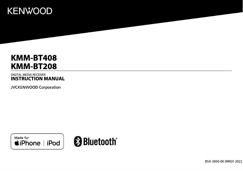 Page n°1 - Manuel utilisateur Kenwood KMM-BT208