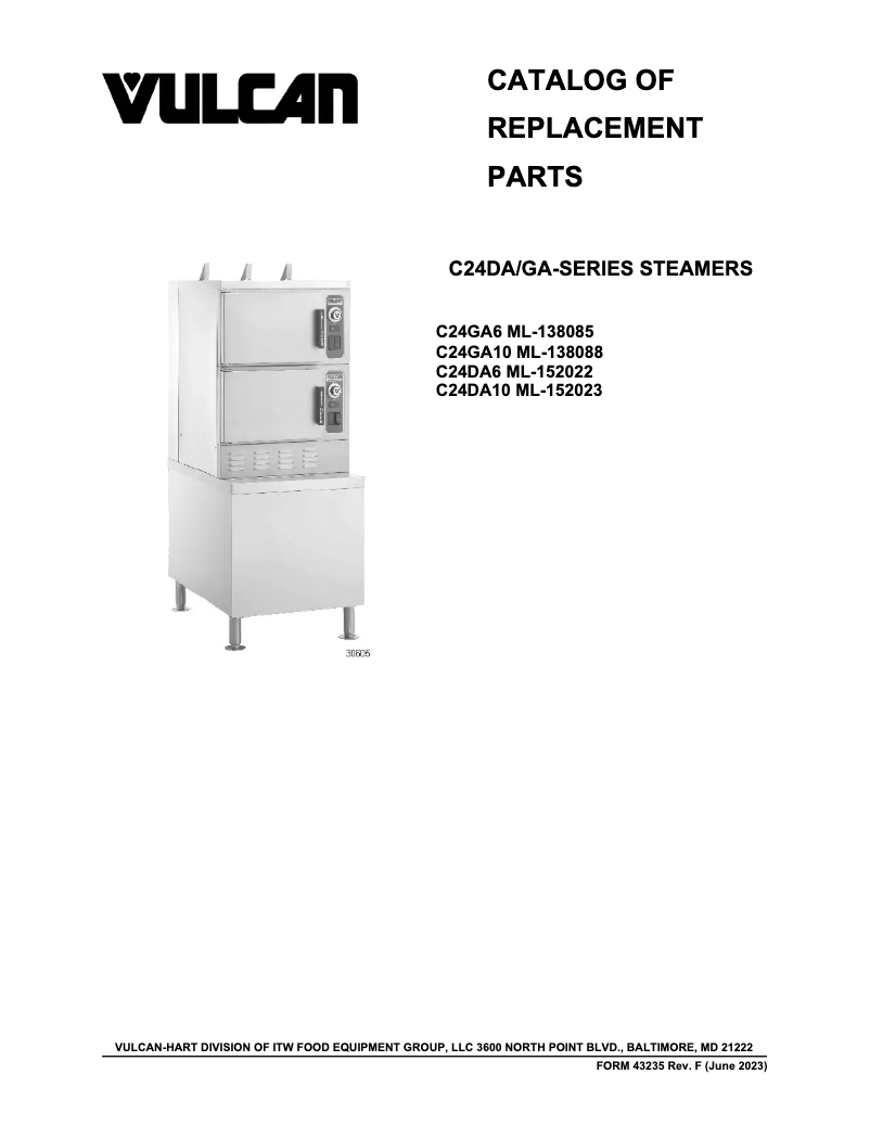 Page 1 de la notice Catalogue Vulcan C24GA10
