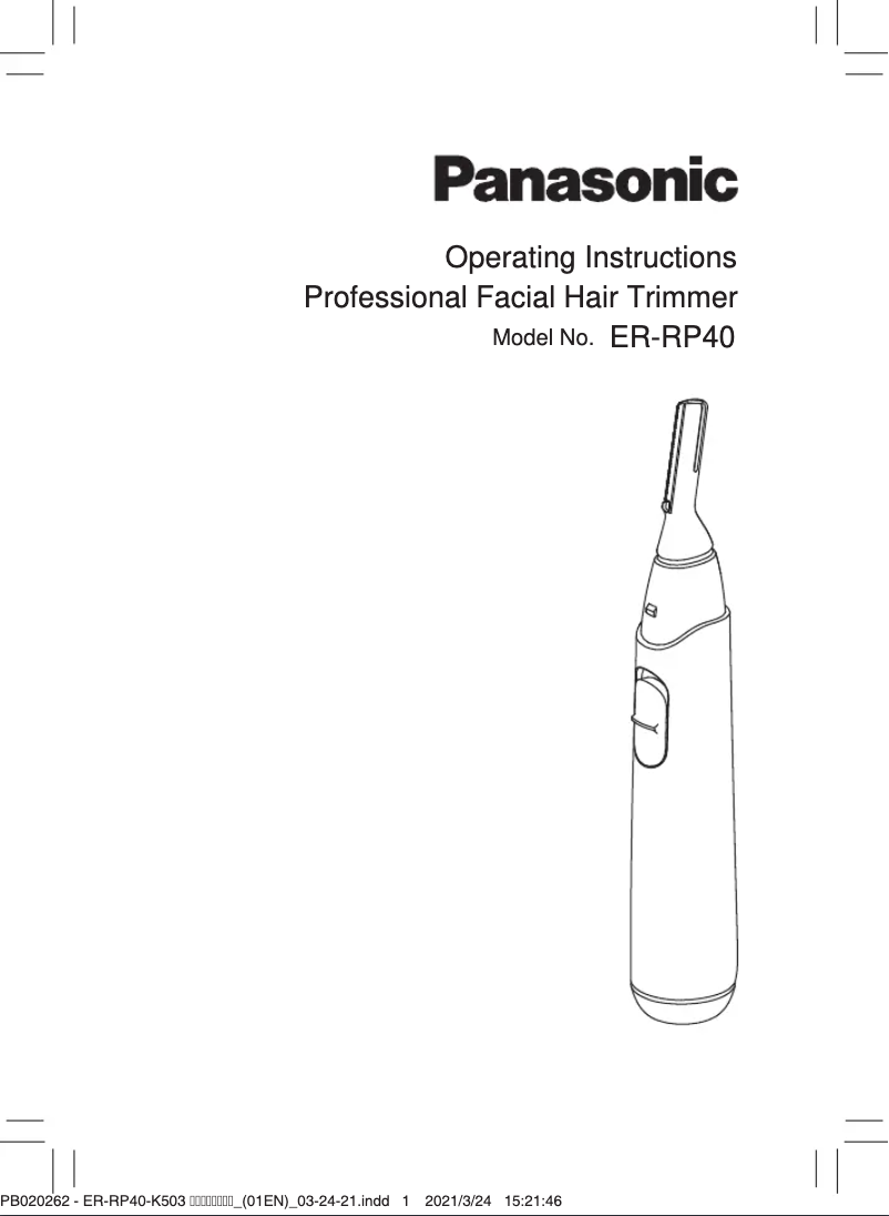 Page n°1 - Manuel utilisateur Panasonic ER-RP40