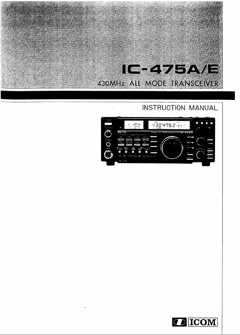 Page n°1 - Manuel utilisateur ICOM IC-475A
