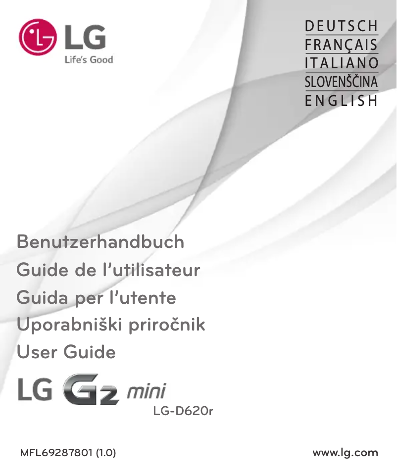 Image de la première page du manuel de l'appareil LG-D620R