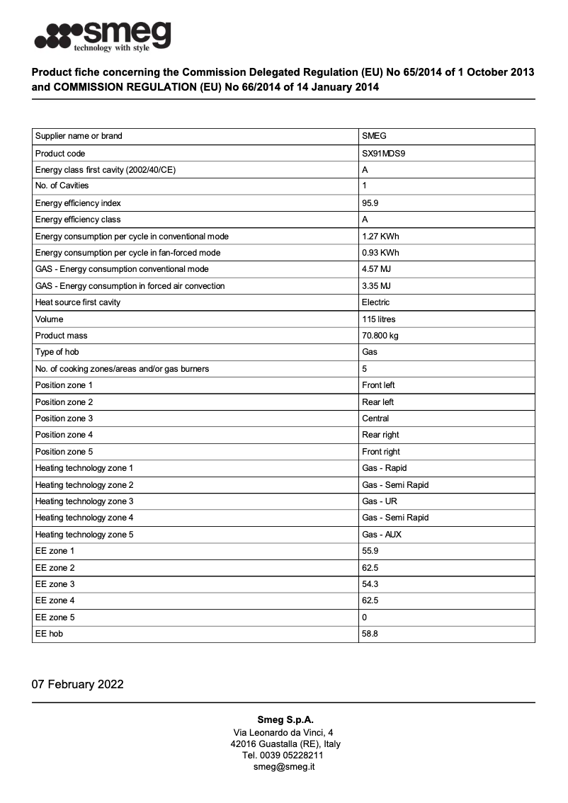 Page n°1 - Brochure Smeg SX91MDS9
