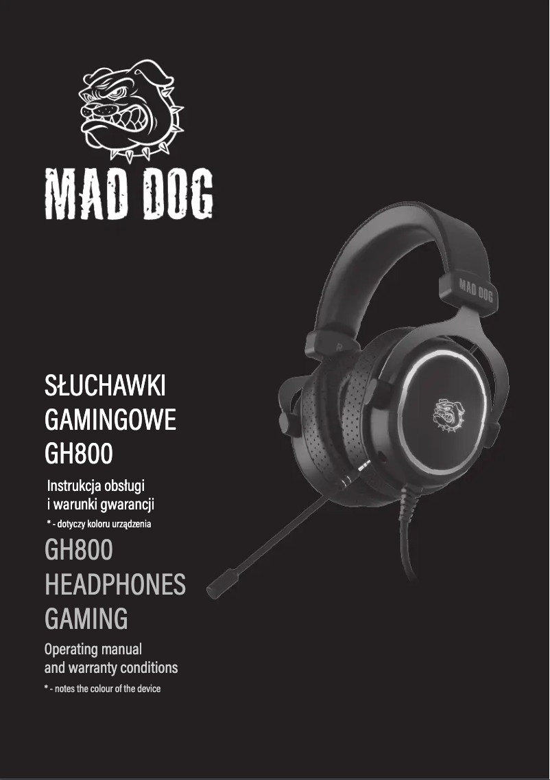 Page 1 de la notice Manuel utilisateur Mad Dog GH800