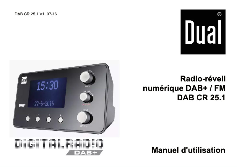 Page n°1 - Manuel utilisateur Dual DAB CR 25.1