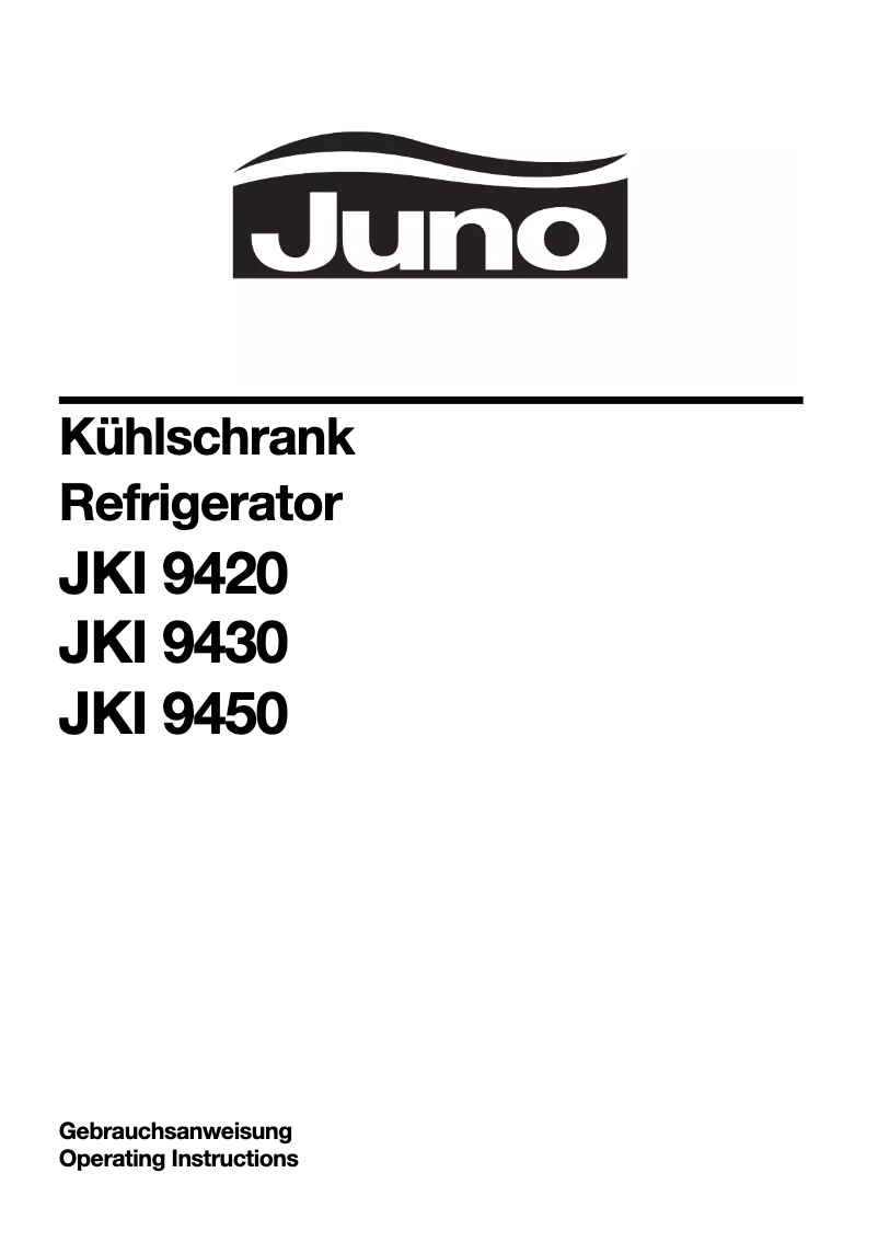 Page 1 de la notice Manuel utilisateur Juno JKI9430