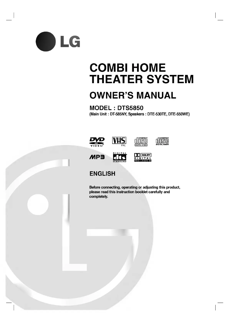Page n°1 - Manuel utilisateur LG DT-585NY