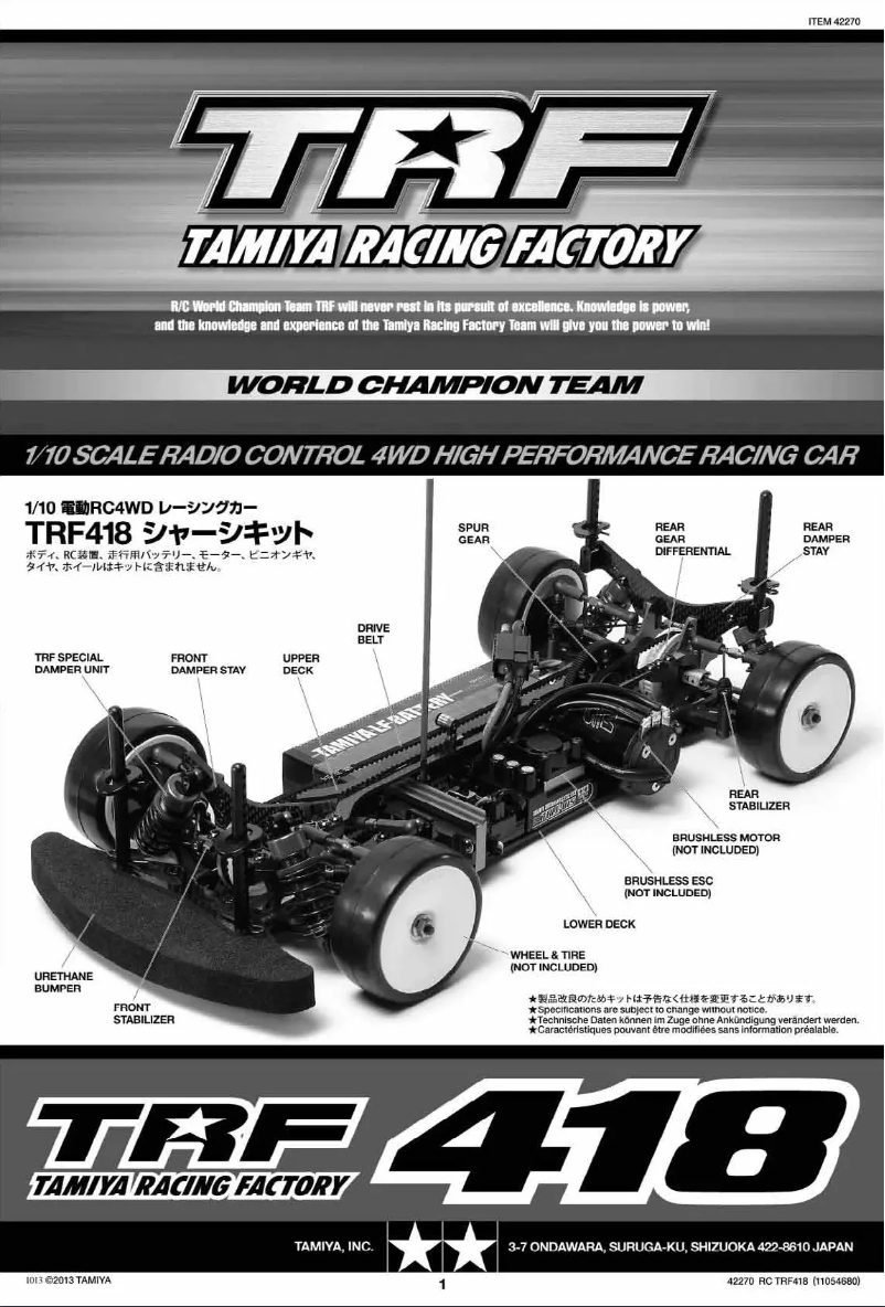 Page 1 of the manual User Manual Tamiya TRF418