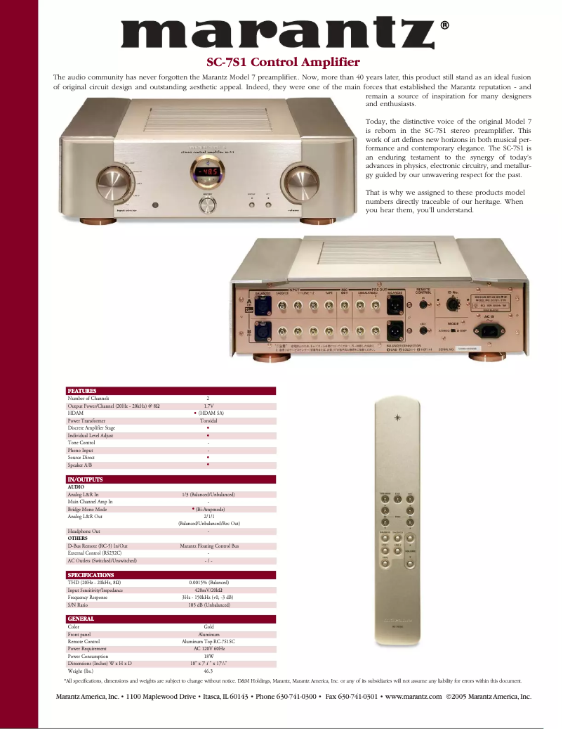 Image de la première page du manuel de l'appareil SC-7S1