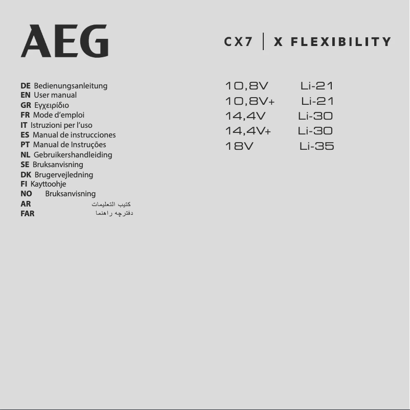 Image de la première page du manuel de l'appareil CX7 X Flexibility