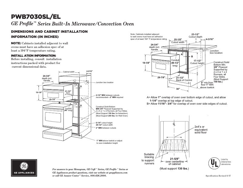 Image de la première page du manuel de l'appareil Profile PWB7030SLSS