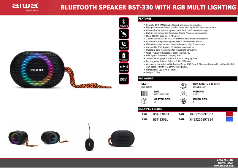 Page n°1 - Fiche technique Aiwa BST-330