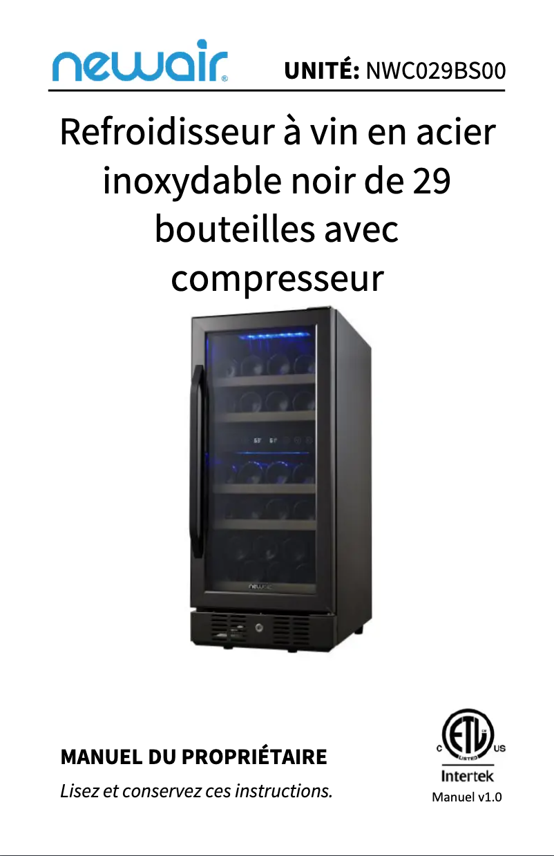Image de la première page du manuel de l'appareil NWC029BS00