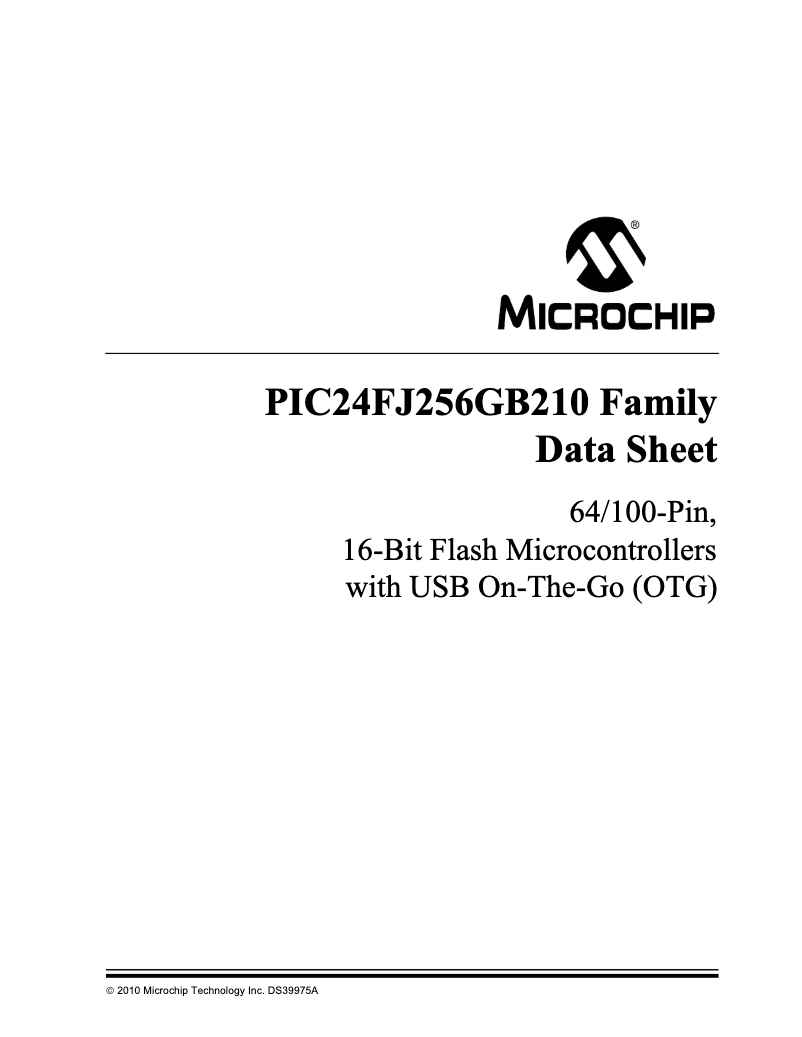 Image de la première page du manuel de l'appareil PIC24FJ256GB210