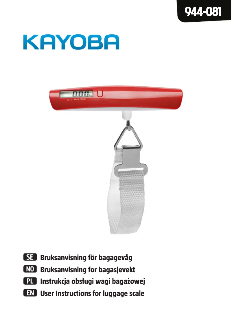 Page 1 de la notice Manuel utilisateur Kayoba 944-081