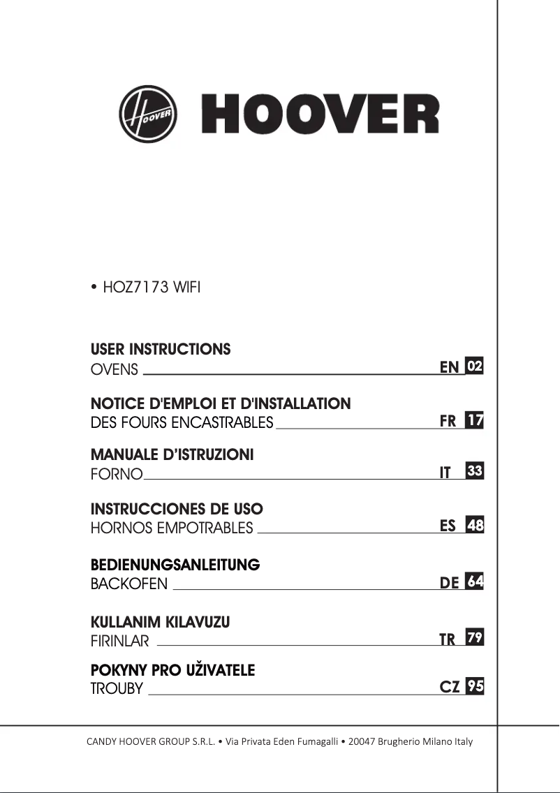 Page n°1 - Manuel utilisateur Hoover HOZ7173WI WIFI