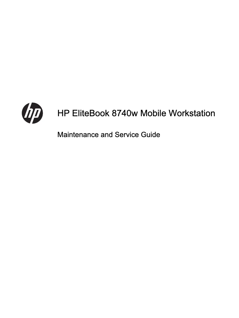 Page n°1 - Manuel d'utilisation et d'entretien HP EliteBook 8740w
