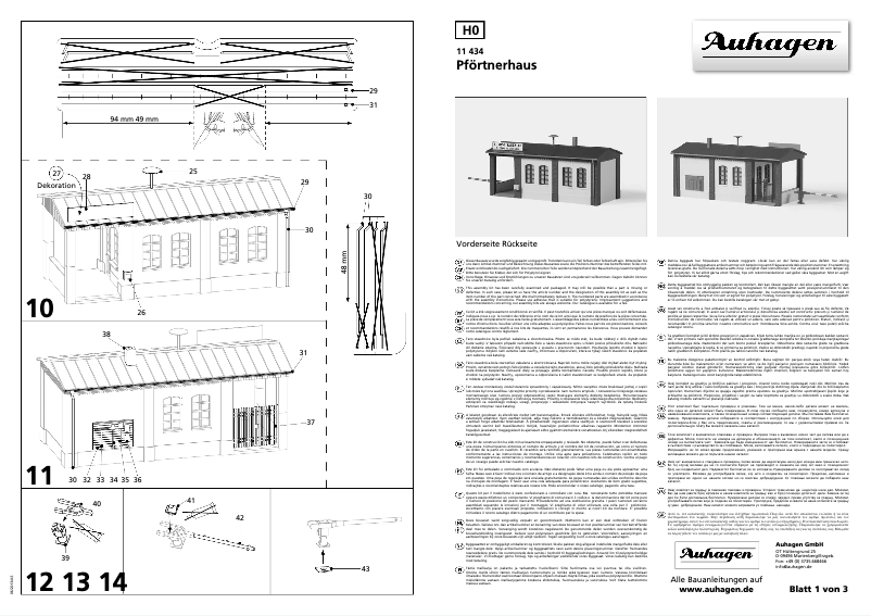 Page 1 de la notice Manuel utilisateur Auhagen 11434