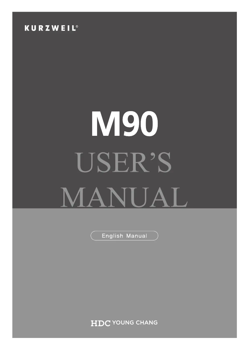 Page n°1 - Manuel utilisateur Kurzweil M90