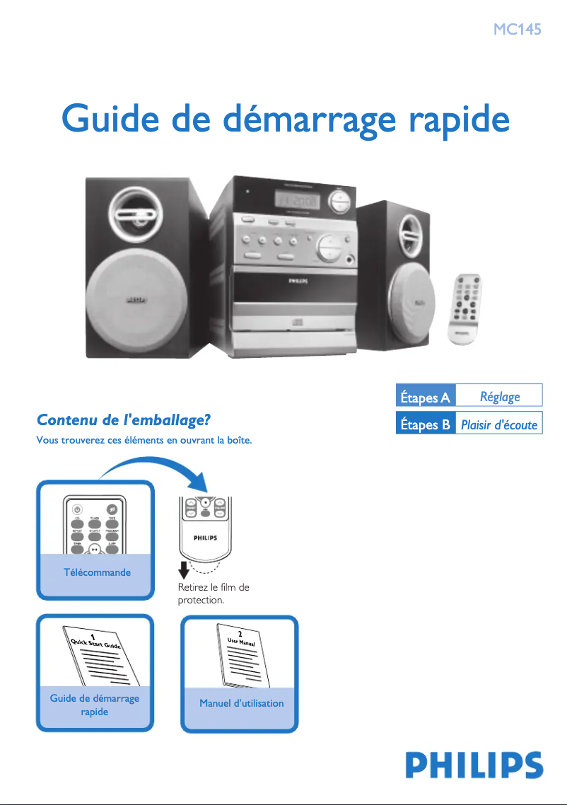 Page n°1 - Guide de démarrage rapide Philips MC145 Micro Hi-Fi System