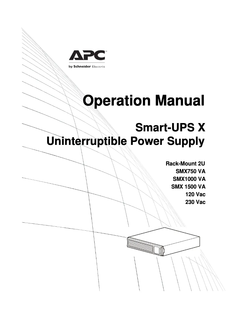 Page n°1 - Manuel utilisateur APC SMX1500RMI2UNC