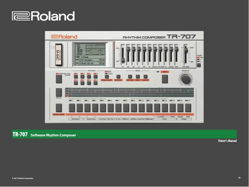 Page 1 de la notice Manuel utilisateur Roland TR-707
